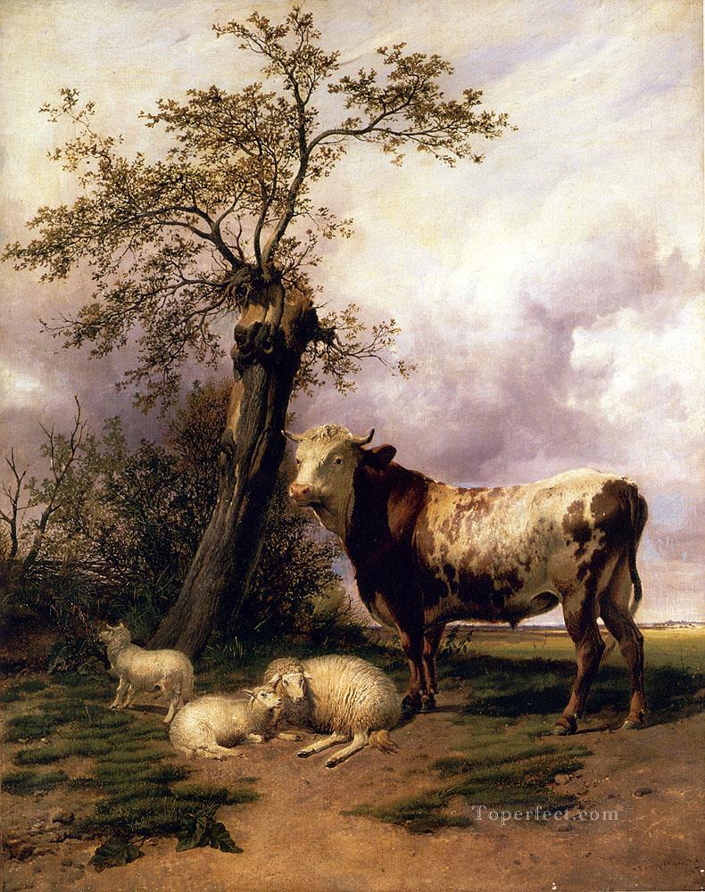 The Lord Of The Pastures farm animals Thomas cattle Sidney Cooper Oil Paintings